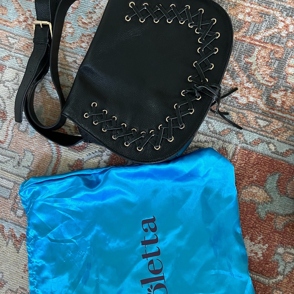 Violetta A2 Pebbled Leather Crossbody Bag Black - Picture 6 of 6